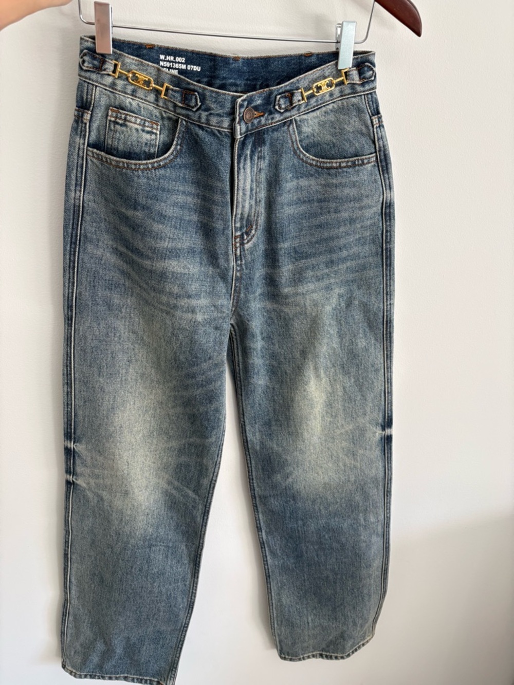 Celine High Rise Wide Leg Jeans Size M Blue Medium Wash by Hedi Slimane Waist 27 - Picture 6 of 14